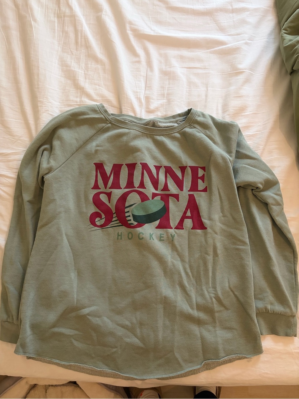 Minnesota Hockey Sage Green Graphic Sweater